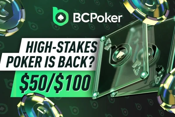 BCPoker проводит игру в онлайн-покер с высокими ставками $50/$100