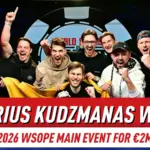 Мариус Кудзманас выиграл Главное событие WSOPE 2026, победив японца Акихиро Кониши