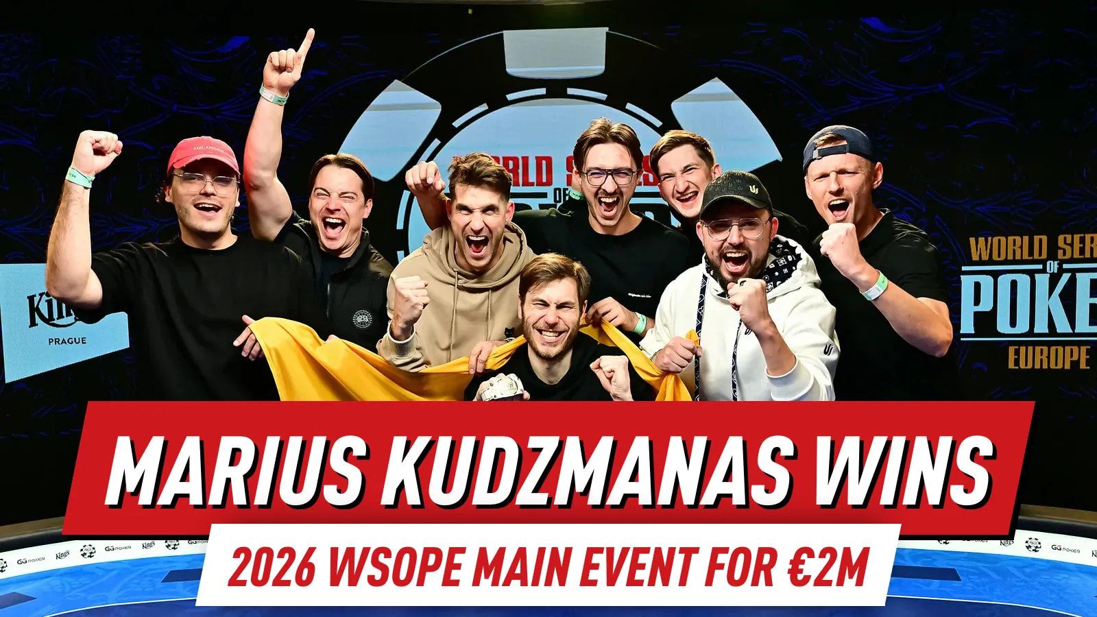 Мариус Кудзманас выиграл Главное событие WSOPE 2026, победив японца Акихиро Кониши