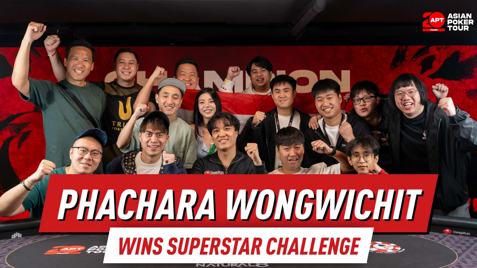 Phachara Wongwichit выигрывает Superstar Challenge, а Main Event собирает 2 064 участников в 7-й день APT Taipei 2026