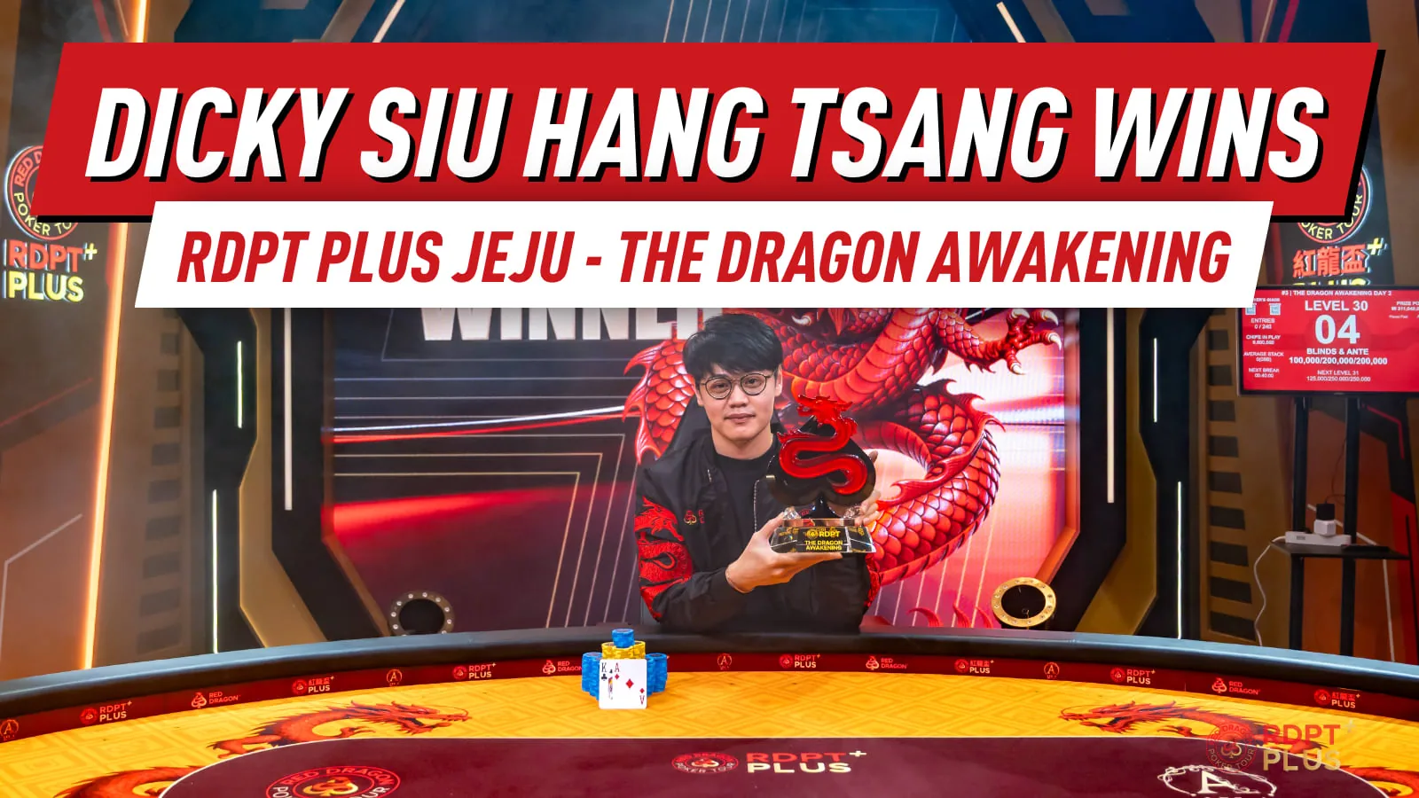 Дики Цанг выигрывает The Dragon Awakening; Лю завоевывает титул Dragon’s Gate High Roller в 3-й день RDPT Plus Jeju Summer 2026