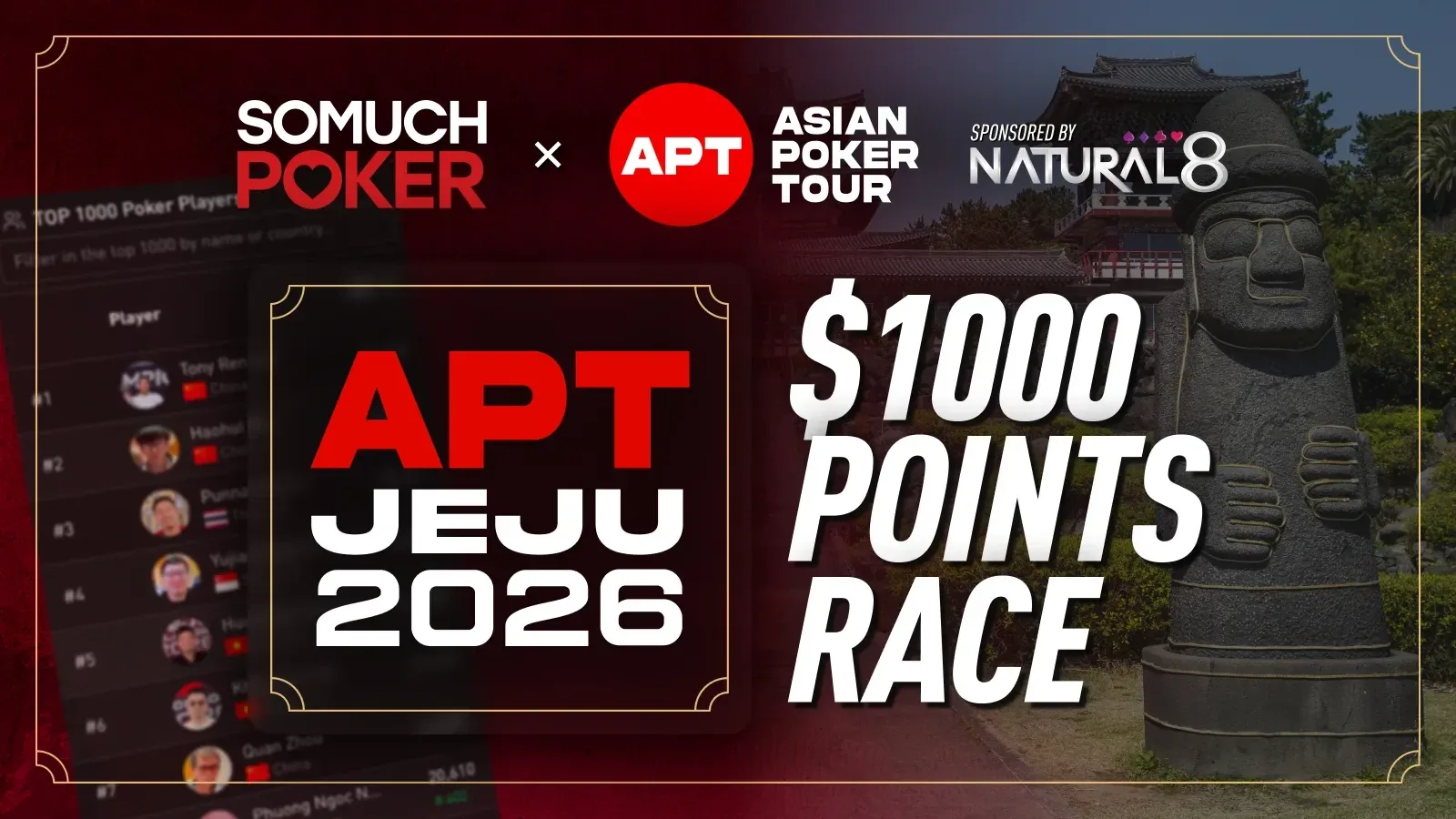 SMP x APT Jeju Points Race: $1,000 в призах Natural8